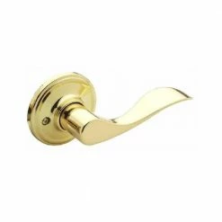 Copper Creek Wave Polished Brass Dummy Door Lever