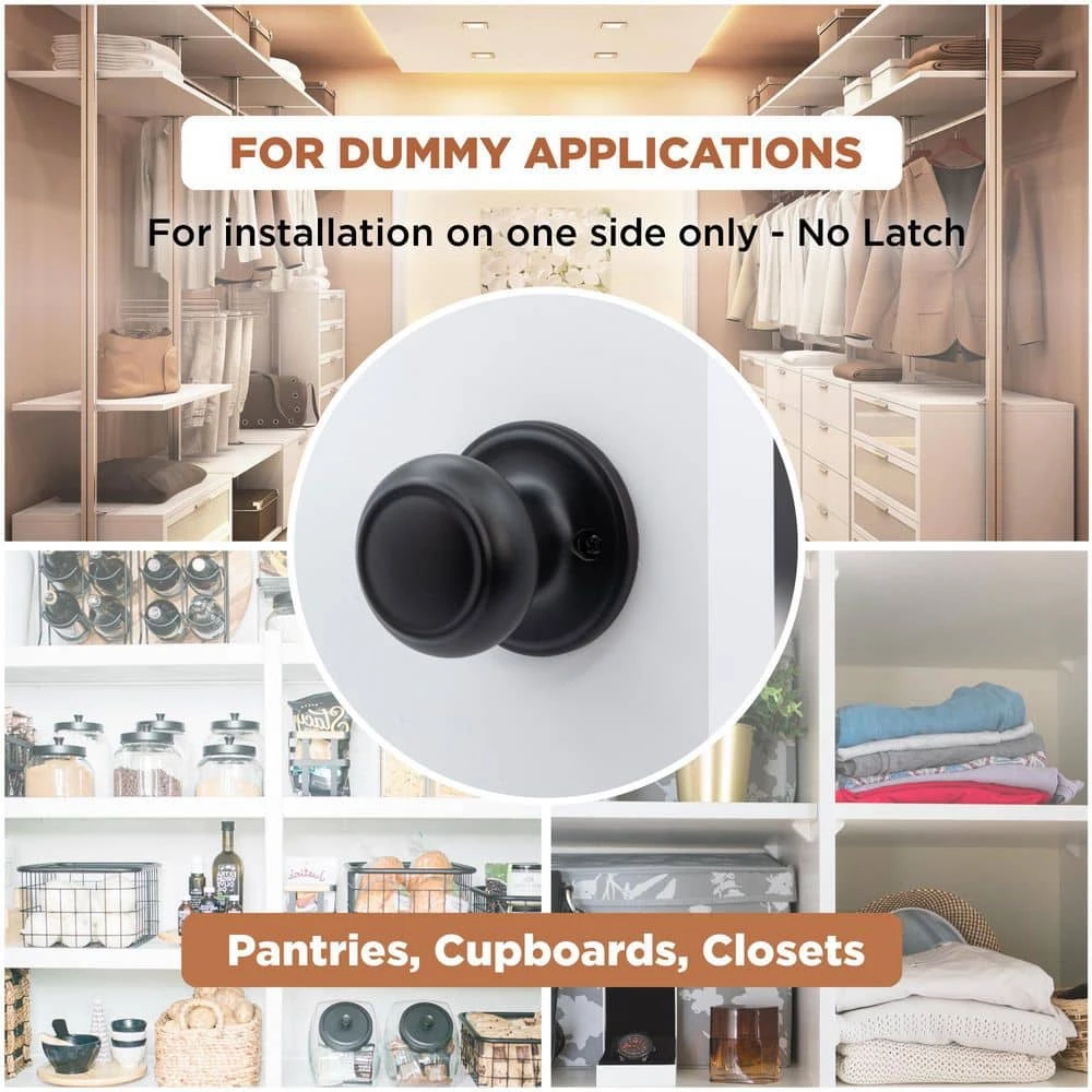 Copper Creek Colonial Black Dummy Door Knob 6 Copper Creek Colonial Black Dummy Door Knob - Image 4