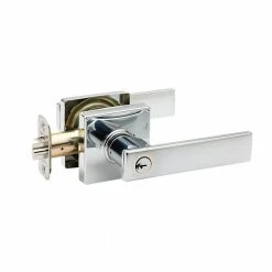 Copper Creek Craftsman Remi Polished Stainless Keyed Entry Door Handle
