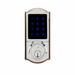 Copper Creek Heritage Z Wave Smart Home Polished Stainless Single Cylinder Electronic Deadbolt