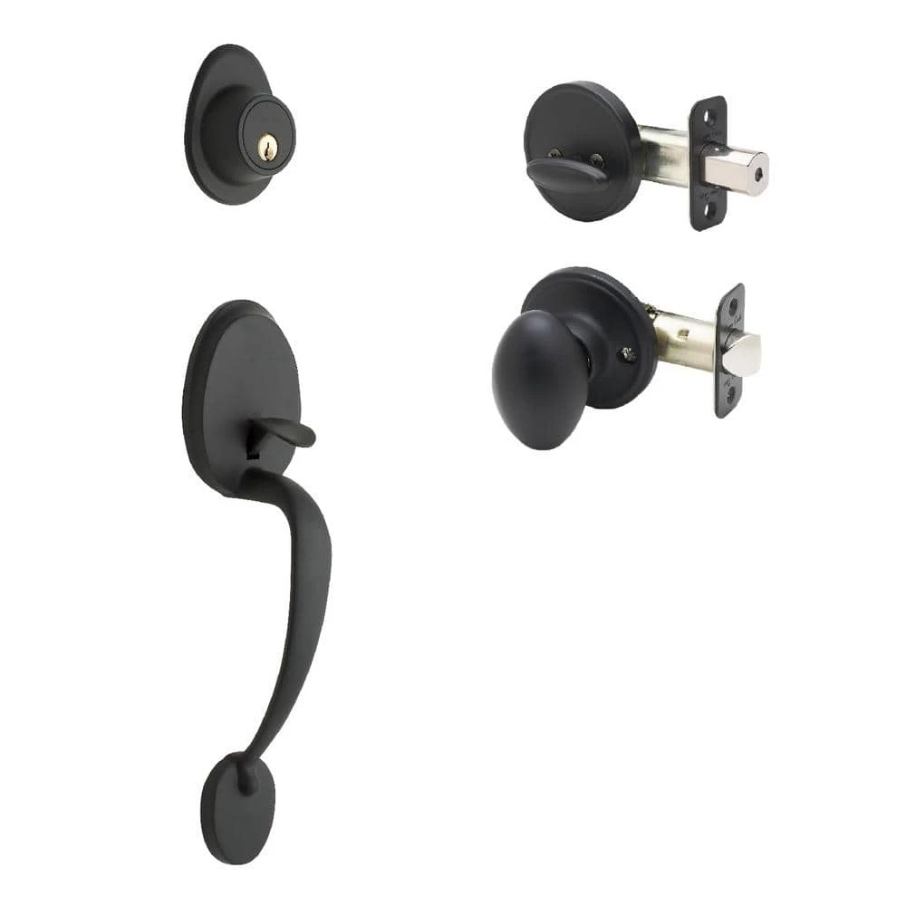 Copper Creek Colonial Black Door Handleset and Egg Knob Trim 3 Copper Creek Colonial Black Door Handleset and Egg Knob Trim