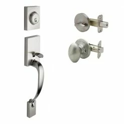 Copper Creek Fashion Satin Stainless Door Handleset and Egg Knob Trim