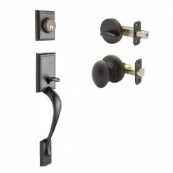 Copper Creek Fashion Tuscan Bronze Door Handleset and Egg Knob Trim