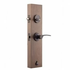 Copper Creek Mid Century Modern Tuscan Bronze Door Handleset with Left Hand Scandinavian Handle Trim -Copper Creek Shop copper creek lever handlesets cz2610xkll tb 1f 1000