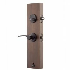 Copper Creek Mid Century Modern Black Door Handleset with Right Hand Scandinavian Handle Trim -Copper Creek Shop copper creek lever handlesets cz2610xklr bc 1f 1000