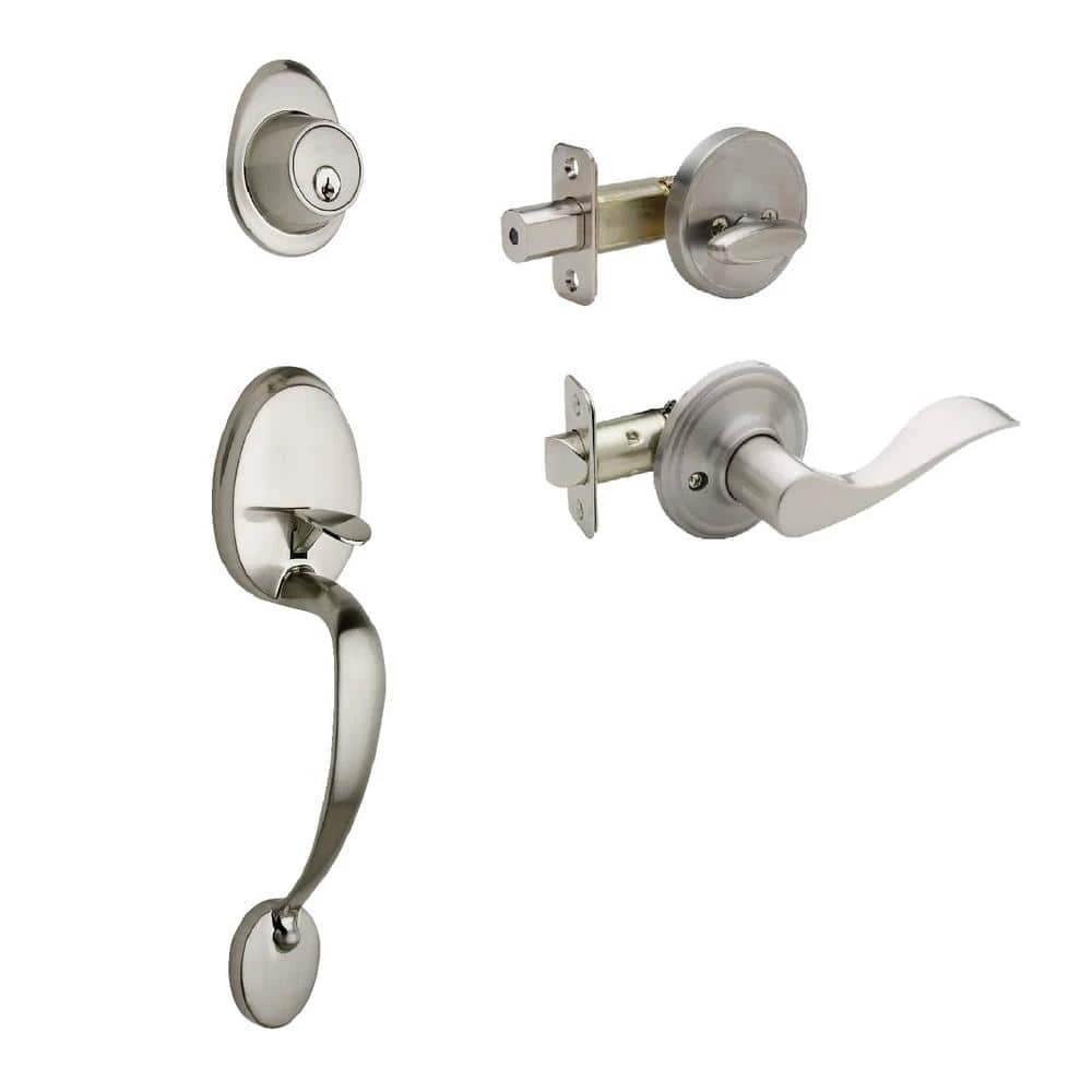 Copper Creek Colonial Satin Stainless Door Handleset and Waverly Handle Trim 3 Copper Creek Colonial Satin Stainless Door Handleset and Waverly Handle Trim