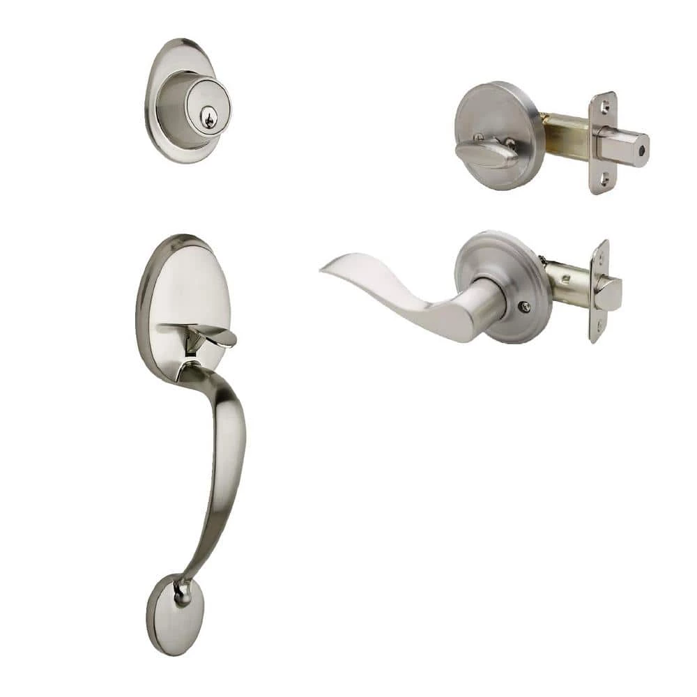 Copper Creek Colonial Satin Stainless Door Handleset and Waverly Handle Trim 3 Copper Creek Colonial Satin Stainless Door Handleset and Waverly Handle Trim