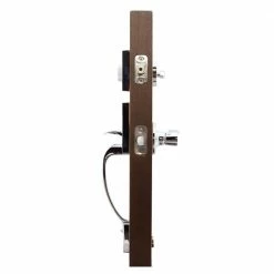 Copper Creek Craftsman Polished Stainless Door Handleset with Left Hand Scandinavian Handle Trim -Copper Creek Shop copper creek lever handlesets fz2610xkll ps 4f 1000