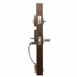 Copper Creek Craftsman Satin Stainless Door Handleset with Left Hand Scandinavian Handle Trim -Copper Creek Shop copper creek lever handlesets fz2610xkll ss 4f 1000