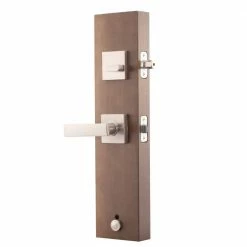 Copper Creek Craftsman Satin Stainless Door Handleset with Craftsman Handle Trim -Copper Creek Shop copper creek lever handlesets fz2610xrl ss 1f 1000