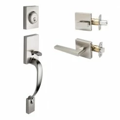 Copper Creek Fashion Satin Stainless Door Handleset and Verona Handle Trim