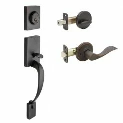 Copper Creek Fashion Tuscan Bronze Door Handleset and Waverlie Lever Trim