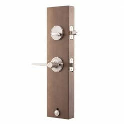 Copper Creek Craftsman Satin Stainless Door Handleset with Contemporary Handle Trim 10 Copper Creek Craftsman Satin Stainless Door Handleset with Contemporary Handle Trim -Copper Creek Shop copper creek lever handlesets fz2610xzl ss 1f 1000
