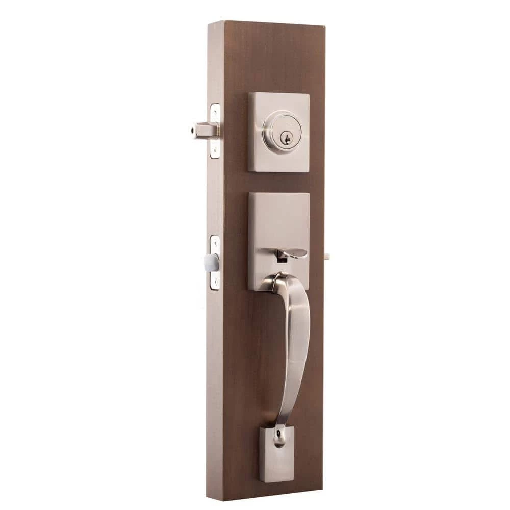 Copper Creek Craftsman Satin Stainless Door Handleset with Contemporary Handle Trim 4 Copper Creek Craftsman Satin Stainless Door Handleset with Contemporary Handle Trim - Image 2