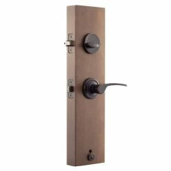 Copper Creek Soft Contemporary Tuscan Bronze Door Handleset with Left Hand Scandinavian Handle Trim -Copper Creek Shop copper creek lever handlesets hz2610xkll tb 1f 1000