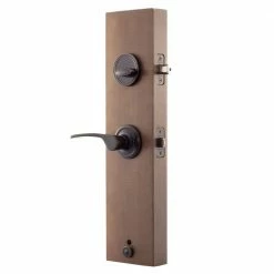 Copper Creek Soft Contemporary Tuscan Bronze Door Handleset with Right Hand Scandinavian Handle Trim -Copper Creek Shop copper creek lever handlesets hz2610xklr tb 1f 1000