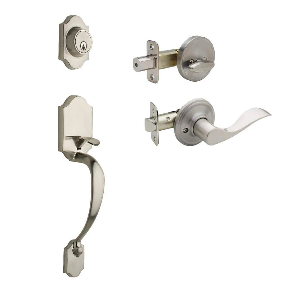 Copper Creek Heritage Satin Stainless Door Handleset and Waverlie Handle Trim 3 Copper Creek Heritage Satin Stainless Door Handleset and Waverlie Handle Trim