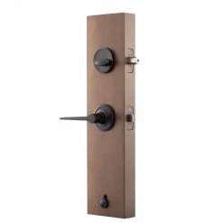 Copper Creek Craftsman Black Door Handleset with Contemporary Handle Trim -Copper Creek Shop copper creek lever handlesets hz2610xzl bc 1f 1000