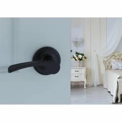 Copper Creek Scandinavian Kash Black Hall/Closet Door Lever -Copper Creek Shop copper creek passage door handles kl2220bc 44 1000