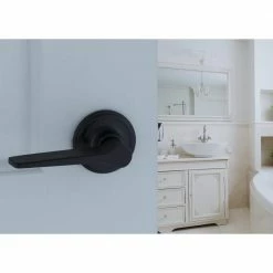 Copper Creek Contemporary Zane Black Hall/Closet Door Lever -Copper Creek Shop copper creek passage door handles zl2220bc 44 1000