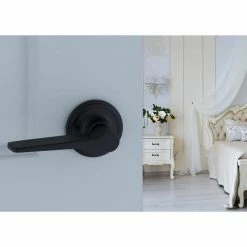 Copper Creek Contemporary Zane Black Hall/Closet Door Lever -Copper Creek Shop copper creek passage door handles zl2220bc fa 1000