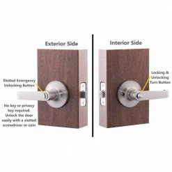 Copper Creek Avery Satin Stainless Privacy Bed/Bath Door Handle -Copper Creek Shop copper creek privacy door handles al1230ss 44 1000