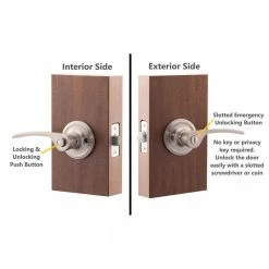 Copper Creek Scandinavian Kash Satin Stainless Bed/Bath Door Handle -Copper Creek Shop copper creek privacy door handles kl2231ss 1f 1000