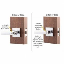 Copper Creek Craftsman Remi Polished Stainless Bed/Bath Door Handle -Copper Creek Shop copper creek privacy door handles rl2231ps 44 1000