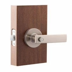 Copper Creek Craftsman Remi Satin Stainless Bed/Bath Door Handle with Round Rosette -Copper Creek Shop copper creek privacy door handles rl2231ss rnd 1f 1000