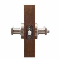 Copper Creek Craftsman Remi Satin Stainless Bed/Bath Door Handle with Round Rosette -Copper Creek Shop copper creek privacy door handles rl2231ss rnd 4f 1000