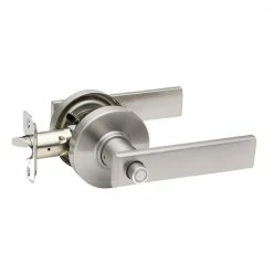 Copper Creek Shop 15 Copper Creek Craftsman Remi Satin Stainless Bed/Bath Door Handle with Round Rosette