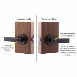 Copper Creek Craftsman Remi Tuscan Bronze Bed/Bath Door Handle with Round Rosette -Copper Creek Shop copper creek privacy door handles rl2231tb rnd 44 1000