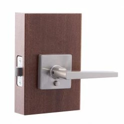 Copper Creek Verona Satin Stainless Pushbutton Privacy Bed/Bath Door Handle -Copper Creek Shop copper creek privacy door handles vl2231ss 1f 1000