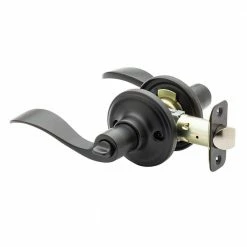 Copper Creek Waverlie Black Privacy Bed/Bath Door Handle