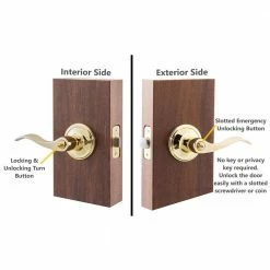 Copper Creek Waverlie Polished Brass Privacy Bed/Bath Door Handle -Copper Creek Shop copper creek privacy door handles wl2230pb 44 1000