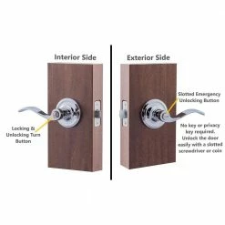 Copper Creek Waverlie Polished Stainless Privacy Bed/Bath Door Handle 11 Copper Creek Waverlie Polished Stainless Privacy Bed/Bath Door Handle -Copper Creek Shop copper creek privacy door handles wl2230ps 44 1000