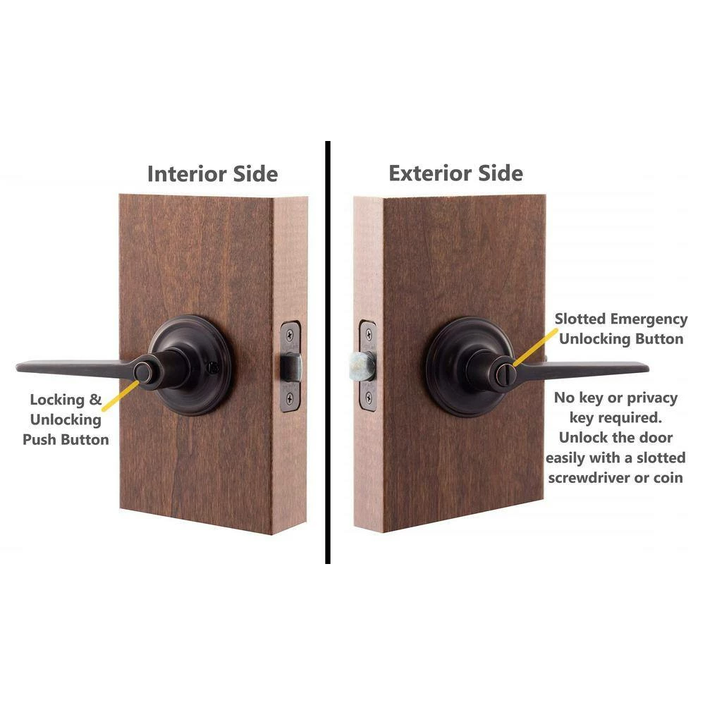 Copper Creek Contemporary Zane Tuscan Bronze Bed/Bath Door Handle 7 Copper Creek Contemporary Zane Tuscan Bronze Bed/Bath Door Handle - Image 5