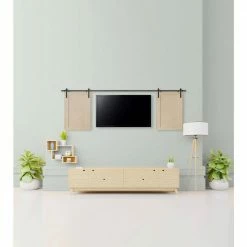 Richelieu Hardware 72 in. (1830 mm) Matte Black Strass Mini Barn Door Sliding System -Copper Creek Shop matte black richelieu hardware barn door hardware 189tyl20190bc 1f 1000