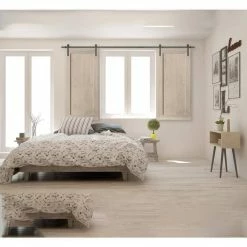 Richelieu Hardware 72 in. (1830 mm) Matte Black Strass Mini Barn Door Sliding System -Copper Creek Shop matte black richelieu hardware barn door hardware 189tyl20190bc 4f 1000