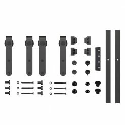 Richelieu Hardware 72 in. (1830 mm) Matte Black Strass Mini Barn Door Sliding System