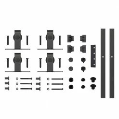 Richelieu Hardware 72 in. (1830 mm) Matte Black Luna Mini Barn Door Sliding System