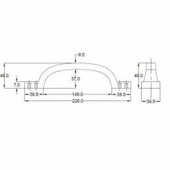 Richelieu Hardware 8-1/16 in. (205 mm) Center-to-Center Matte Black Forged Iron Traditional Barn Door Pull -Copper Creek Shop matte black richelieu hardware barn door hardware bp9465205900 44 1000