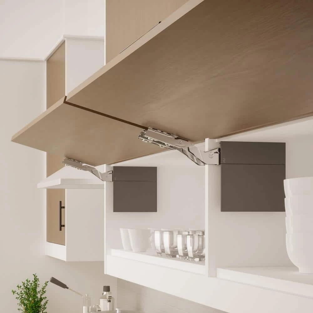 Richelieu Hardware Atmos Series Anthracite Soft-Close Medium-Duty Overlay for Frameless Cabinet Lift-Up Hinge (1-Pair) 4 Richelieu Hardware Atmos Series Anthracite Soft-Close Medium-Duty Overlay for Frameless Cabinet Lift-Up Hinge (1-Pair) - Image 2