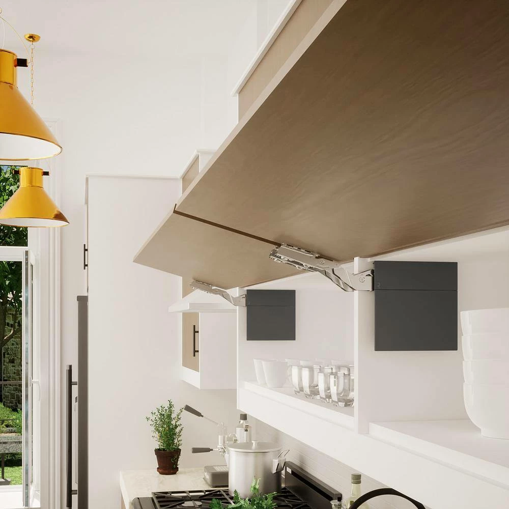 Richelieu Hardware Atmos Series Anthracite Soft-Close Medium-Duty Overlay for Frameless Cabinet Lift-Up Hinge (1-Pair) 10 Richelieu Hardware Atmos Series Anthracite Soft-Close Medium-Duty Overlay for Frameless Cabinet Lift-Up Hinge (1-Pair) - Image 8