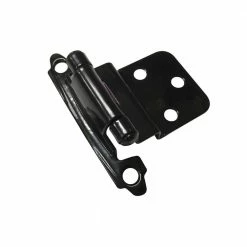 Richelieu Hardware Black Semi-Concealed Self-Closing 3/8 in. Overlay for Face Frame Cabinet Hinge (2-Pack)