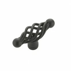 Richelieu Hardware Champs-Élysées Collection 2-3/16 in. (55 mm) x 13/16 in. (20 mm) Matte Black Traditional Cabinet Knob