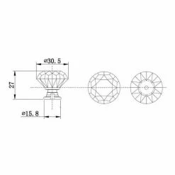 Richelieu Hardware Bolzano Collection 1-3/16 in. (30 mm) Crystal and Chrome Contemporary Cabinet Knob -Copper Creek Shop richelieu hardware cabinet knobs bp2828023014011 1f 1000