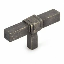 Richelieu Hardware Castelo Collection 2-15/16 in. (75 mm) x 1/2 in. (13 mm) Matte Black Iron Contemporary Cabinet Knob