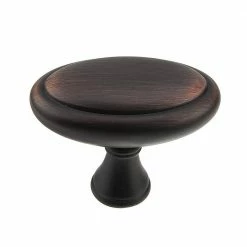 Richelieu Hardware Candiac Collection 1-9/16 in. (40 mm) x 15/16 in. (24 mm) Brushed Oil-Rubbed Bronze Traditional Cabinet Knob