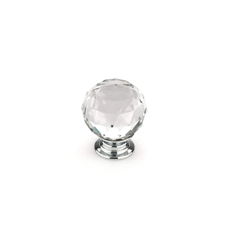 Richelieu Hardware Pordenone Collection 1-3/16 in. (30 mm) Crystal and Chrome Contemporary Cabinet Knob 3 Richelieu Hardware Pordenone Collection 1-3/16 in. (30 mm) Crystal and Chrome Contemporary Cabinet Knob
